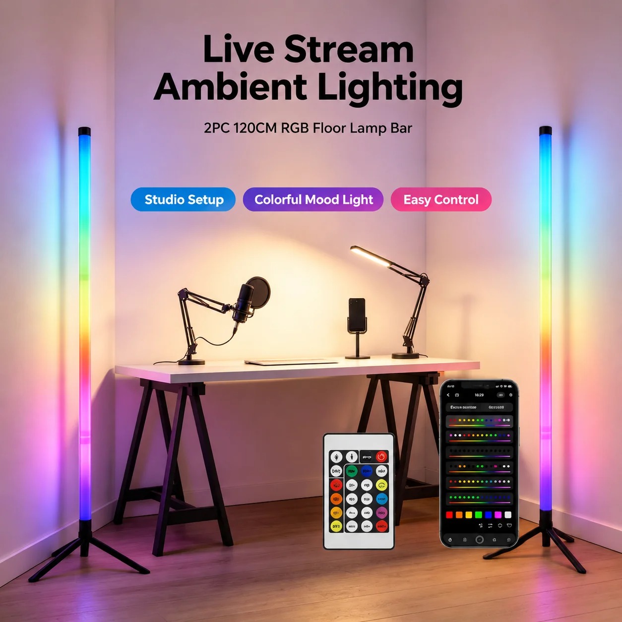 Esports Gaming Setup - Lámpara de Esquina RGB de 120