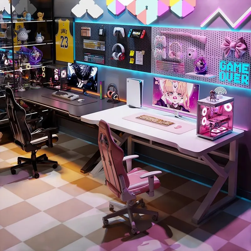 Esports Gaming Setup - Escritorio Doble para Videojuegos, Mesa Larga