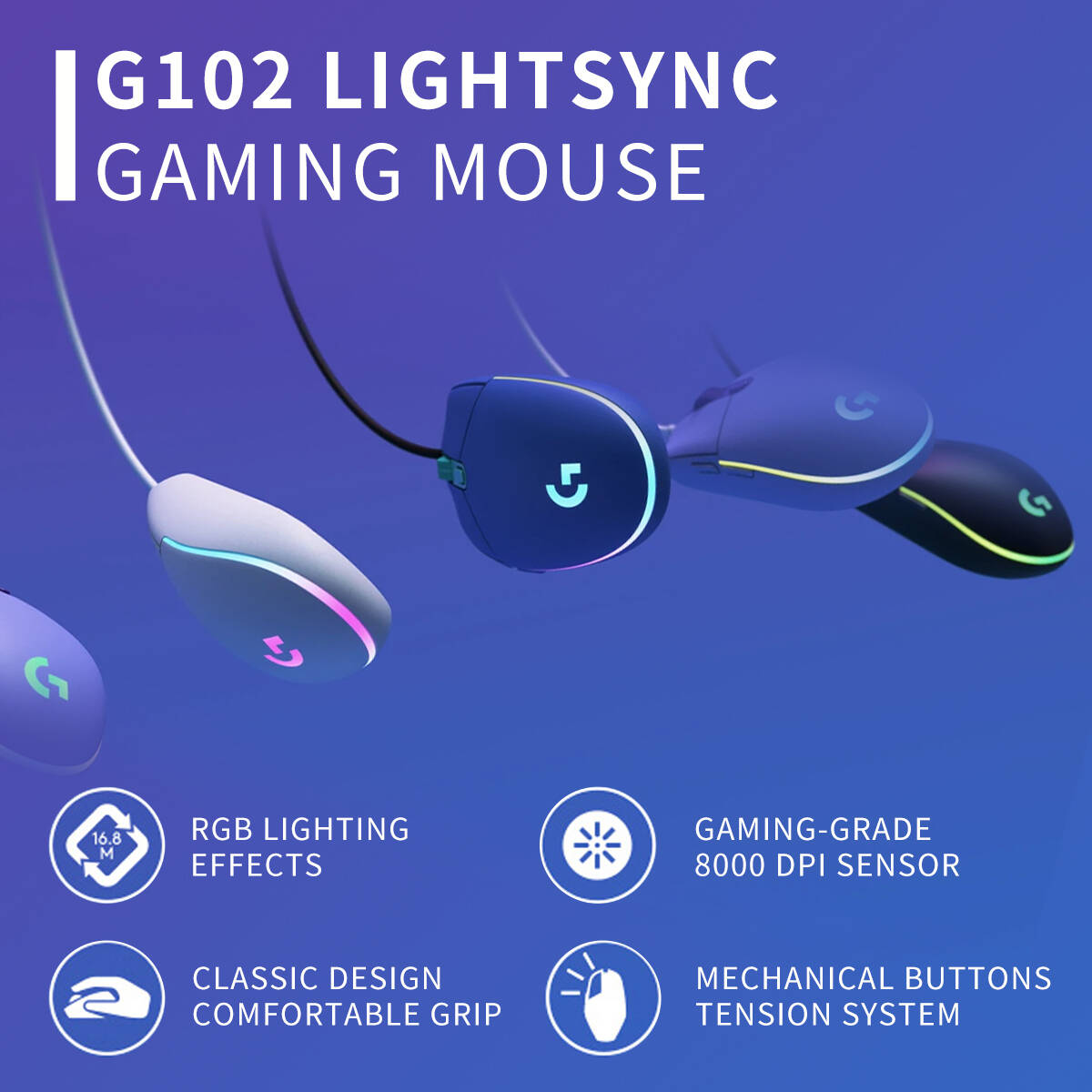 Ratón para juegos con cable Lo - Logitech Mouse G203 reseña y precio