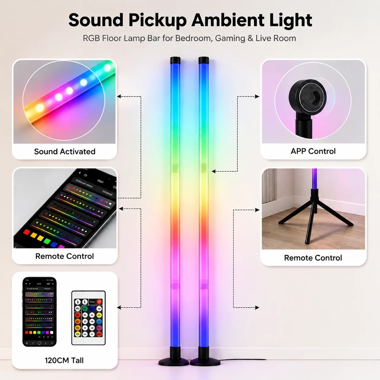 Lámpara de Esquina RGB de 120  - Esports Gaming Setup reseña y precio