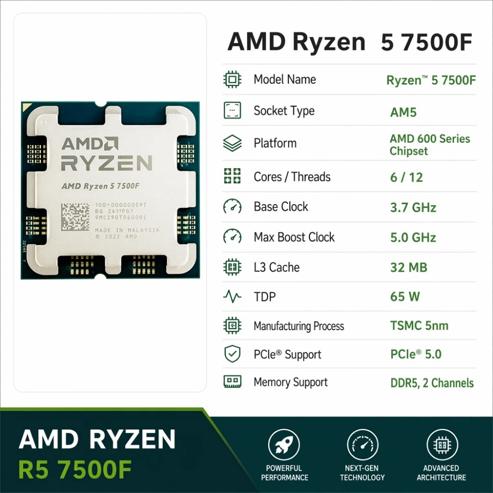 CPU para juegos AMD Ryzen 5 75 - Esports Gaming Brands reseña y precio